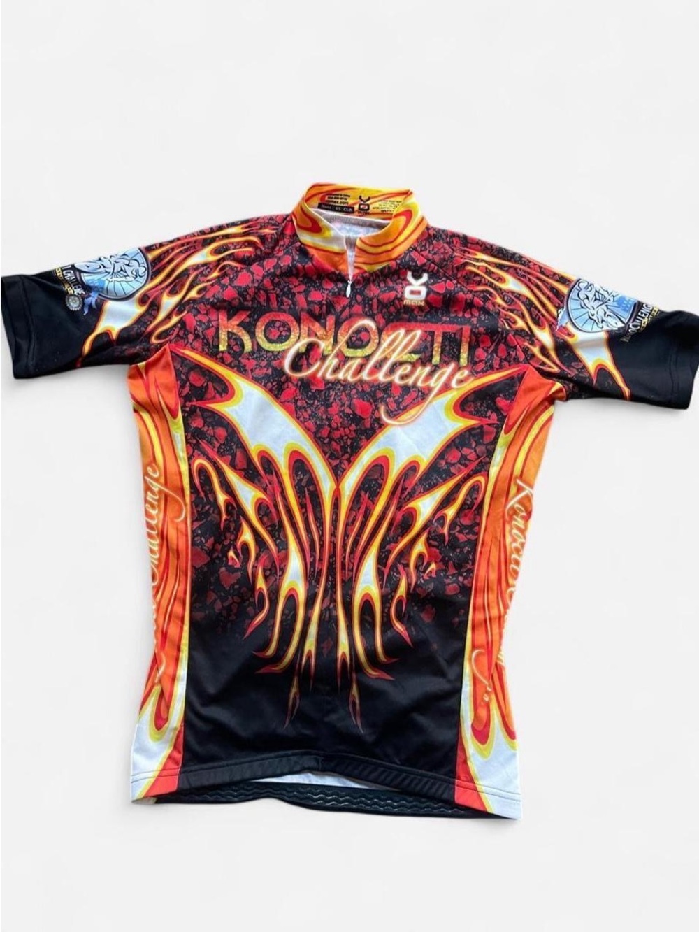 Konocti Challenge Century Ride 2009 Men’s Cycling Jersey XS Full Zip Flames